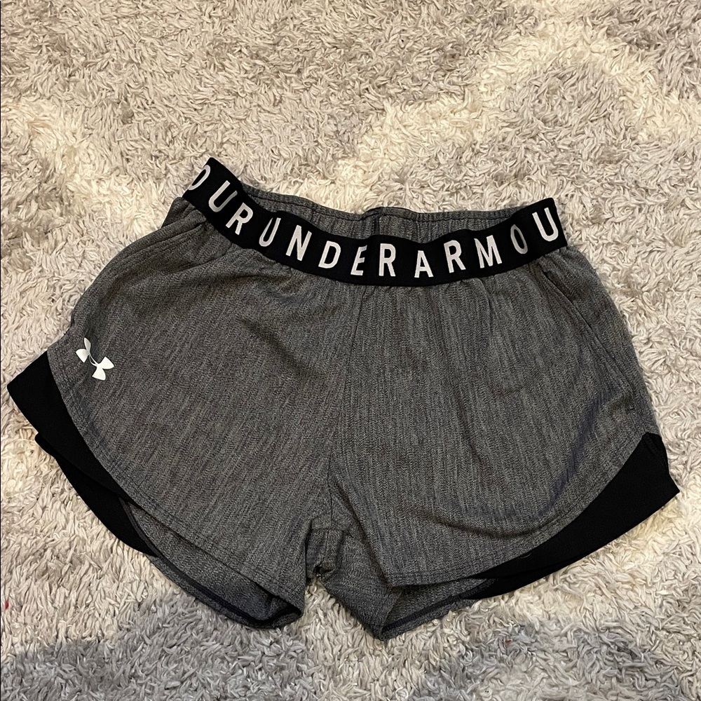 Under Armour Women's Black and Gray Athletic Shorts